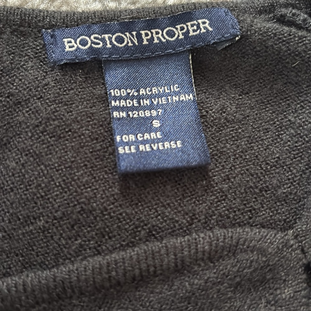 Women’s Boston Proper Black Long Sleeve Sweater with Cutout Design size Small - Picture 4 of 4